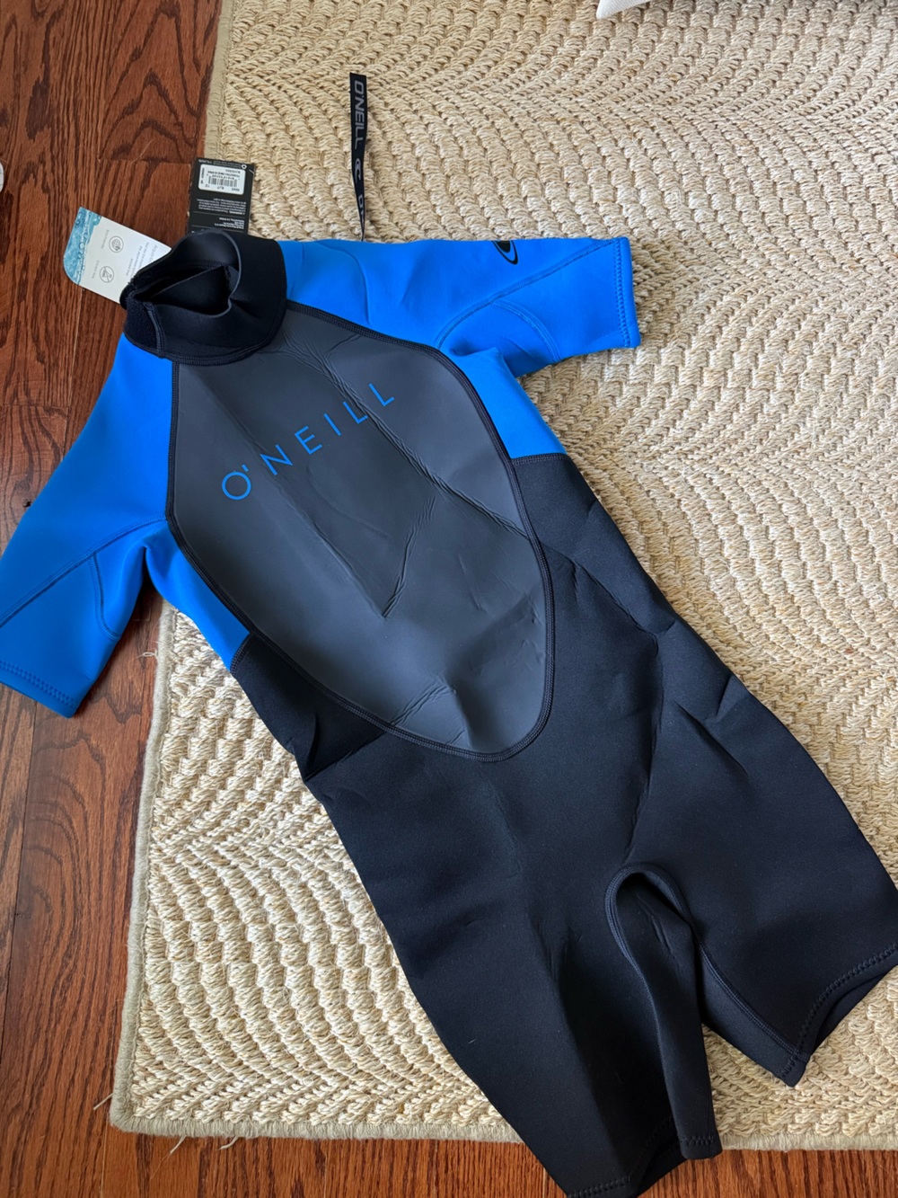 O'Neill Kids Short Sleeve Rashguard Wetsuit in Blue and Black size 12